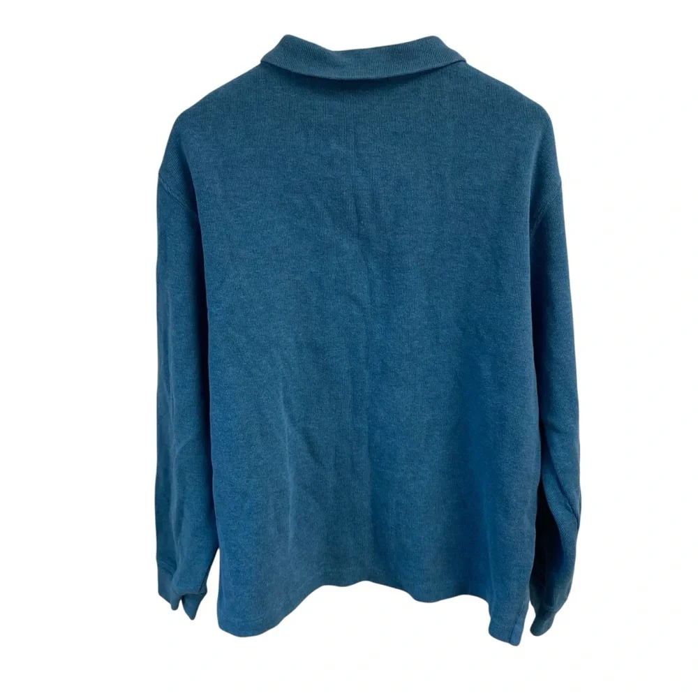 Polo Ralph Lauren Heather Blue‎ Knit Top 1/4” Zip Cotton Preppy Size Medium